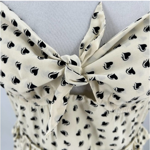 For Love & Lemons Womens Sweetheart Mini Dress Creme Beige Size Large - Picture 7 of 12